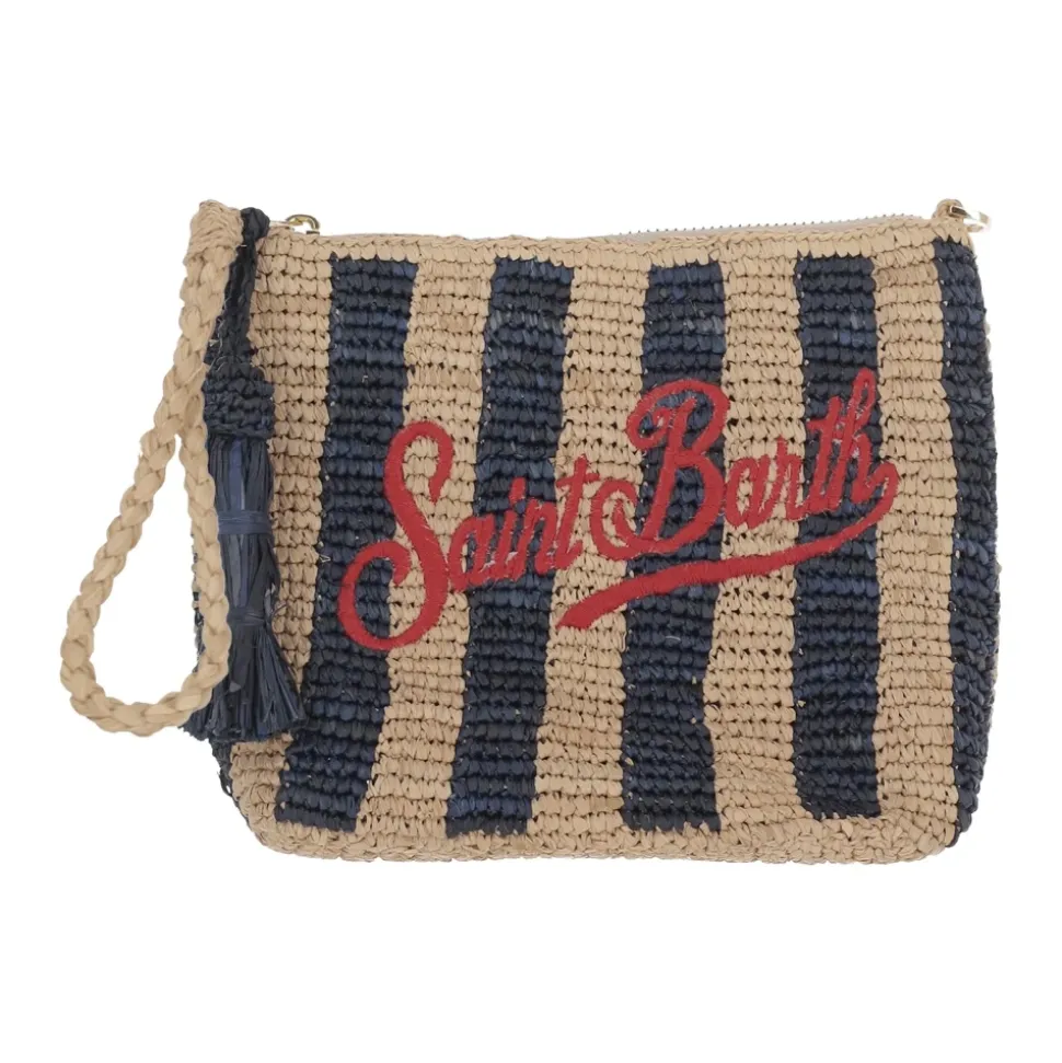 Raffia Clutch with Logo