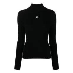 Réédition Pull Col Montant Maille Côte