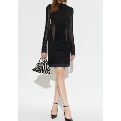 Robe ajustée avec empiècements transparents