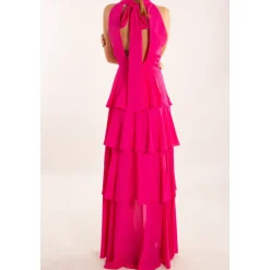 Robe à appliques fleuries FUXIA