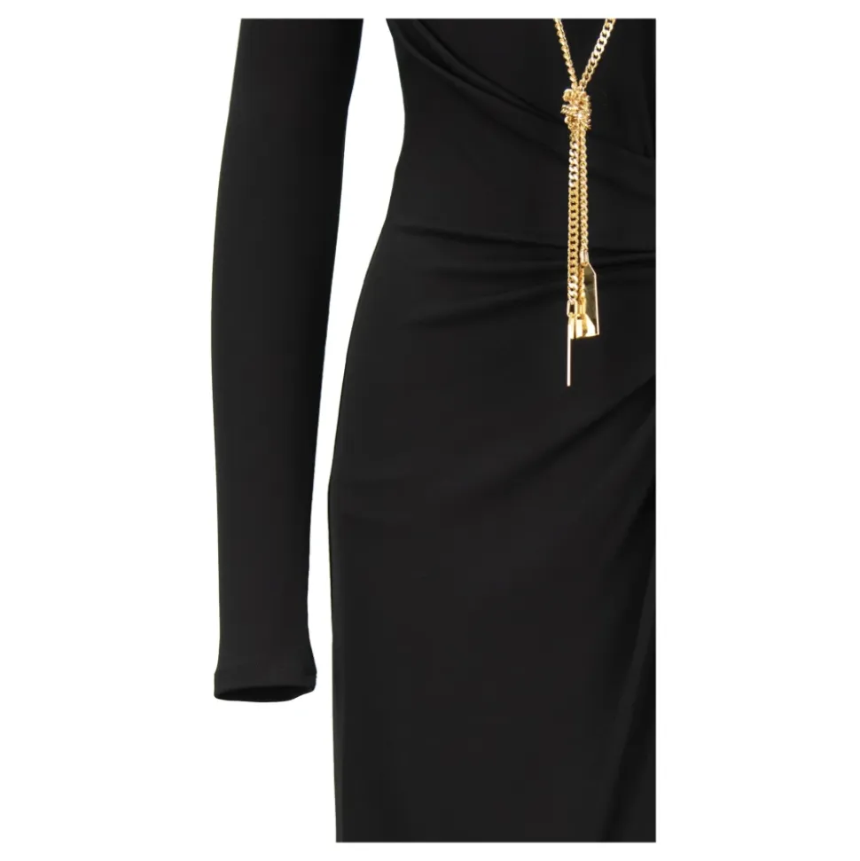 Robe Asymétrique avec Fermeture Éclair et Collier