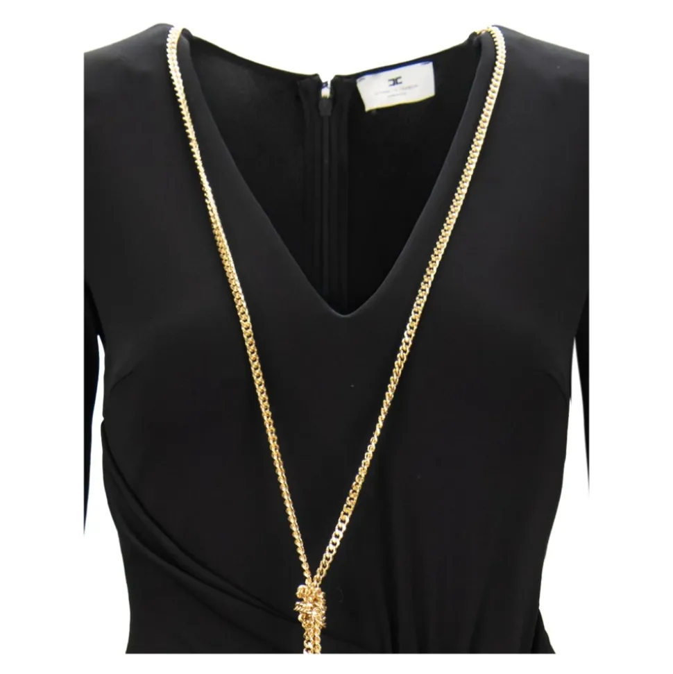 Robe Asymétrique avec Fermeture Éclair et Collier