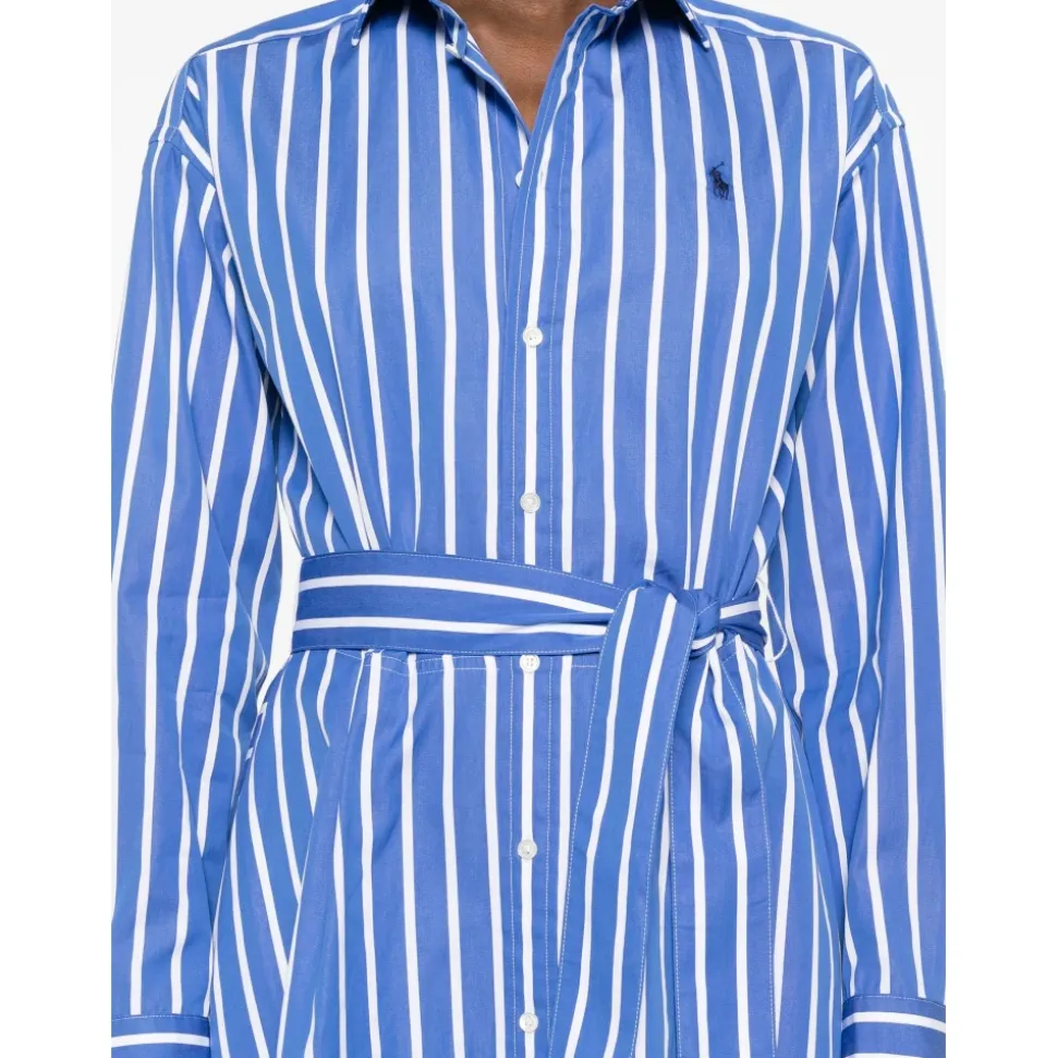 Robe Chemise Bleu Clair avec Ceinture