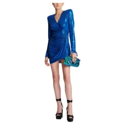 Robe drapée en jersey lamé