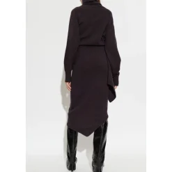 Robe en laine avec détail drapé