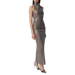 Robe Longue à Fente à Sequins