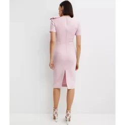 Robe Midi à Manches Courtes