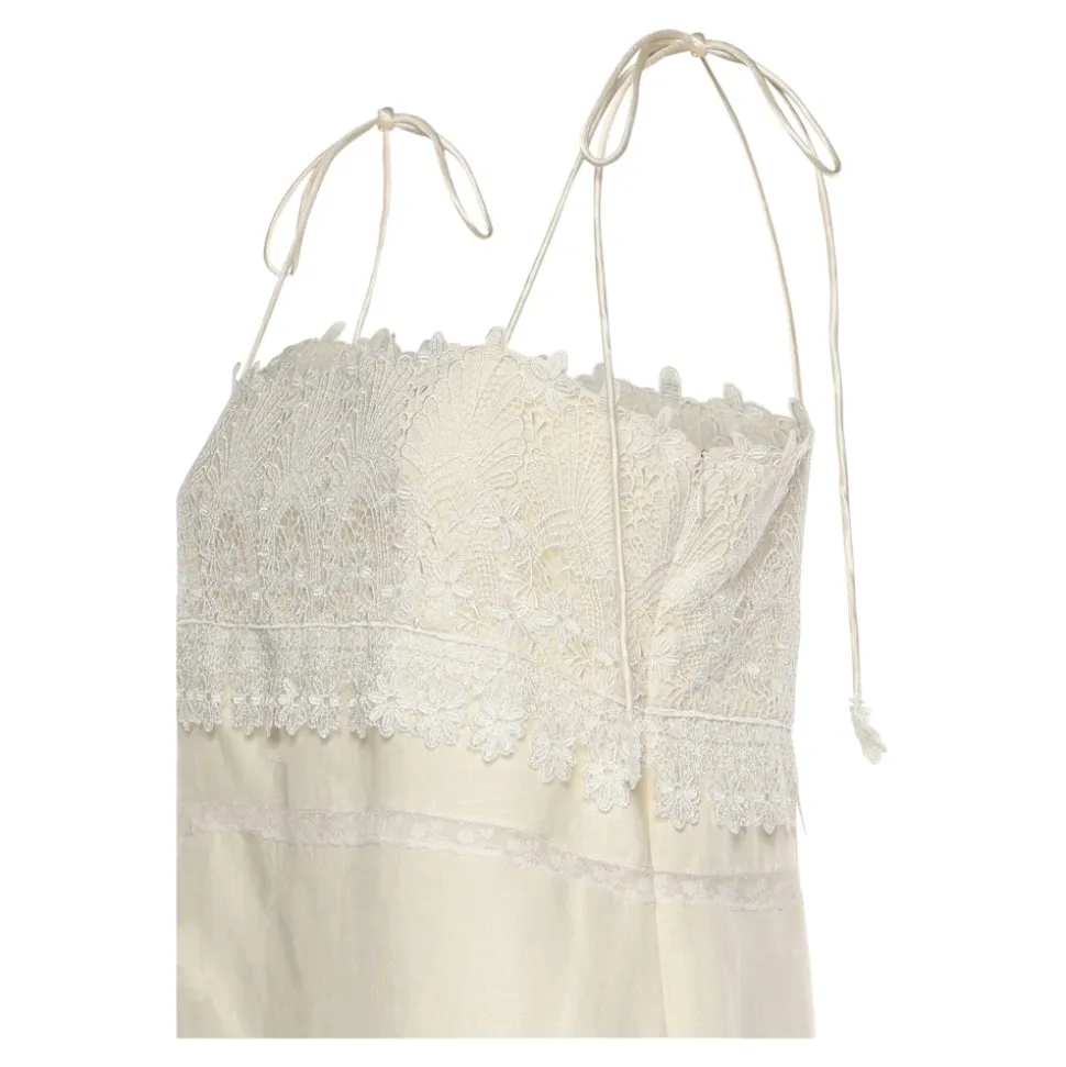 Robe mi-longue en lin brodée