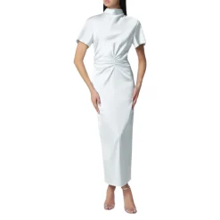 Robe Mi-longue Froncée Devant