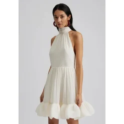 Robe Mini Blanche à Volants
