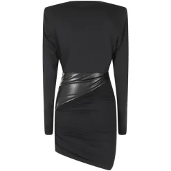 Robe mini drapée Ursula en similicuir vegan
