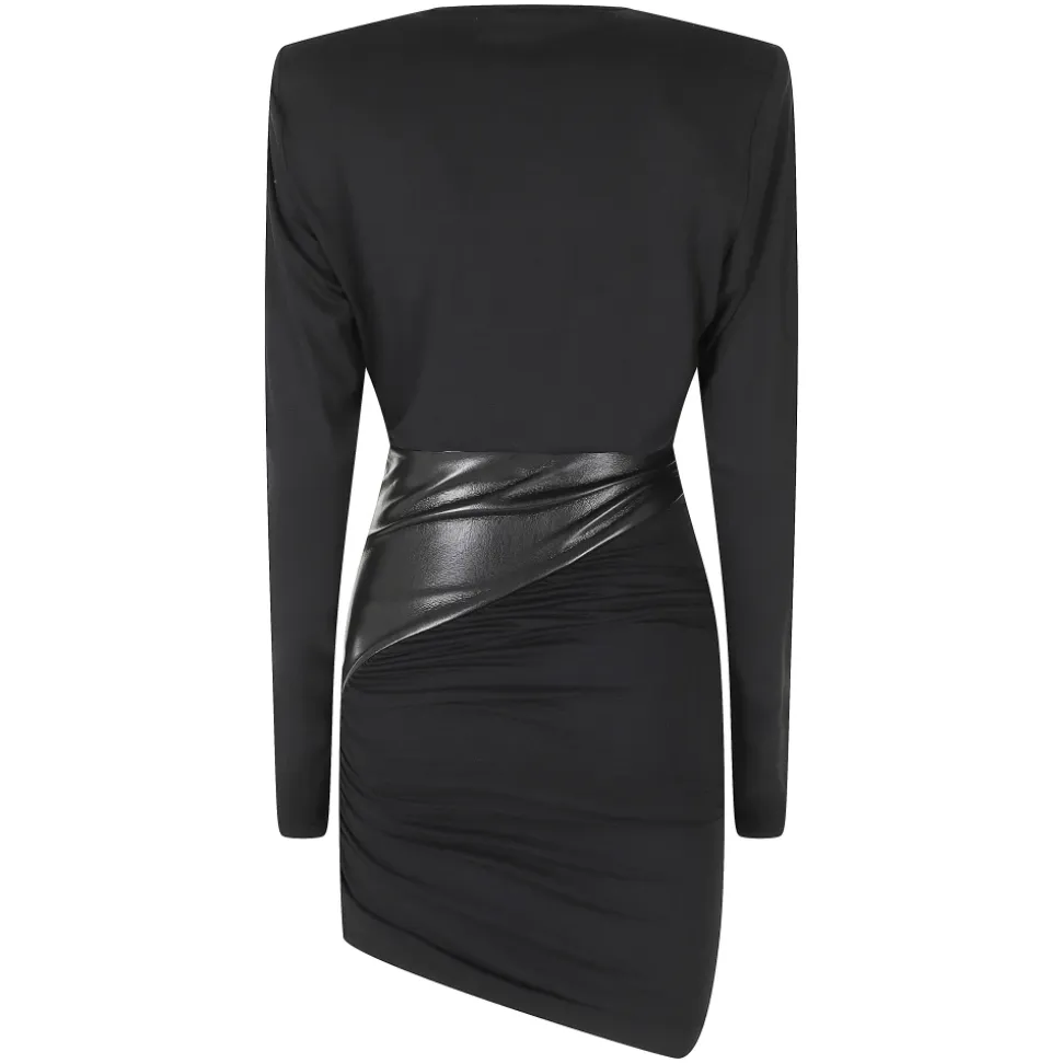Robe mini drapée Ursula en similicuir vegan