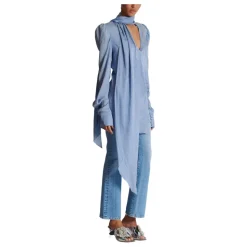 Robe à nouer en jacquard de soie motif peau de serpent