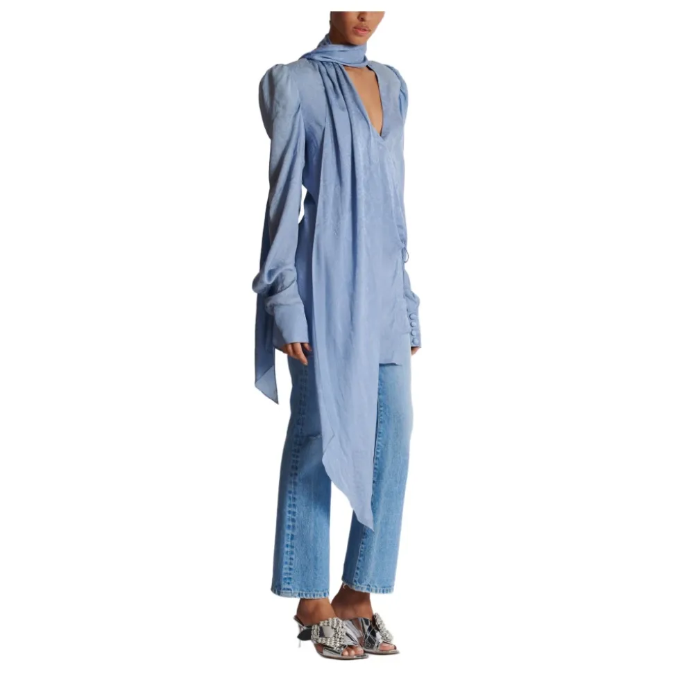 Robe à nouer en jacquard de soie motif peau de serpent