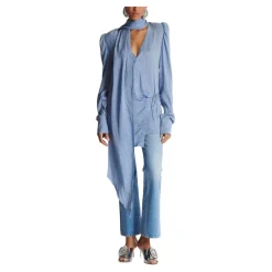 Robe à nouer en jacquard de soie motif peau de serpent