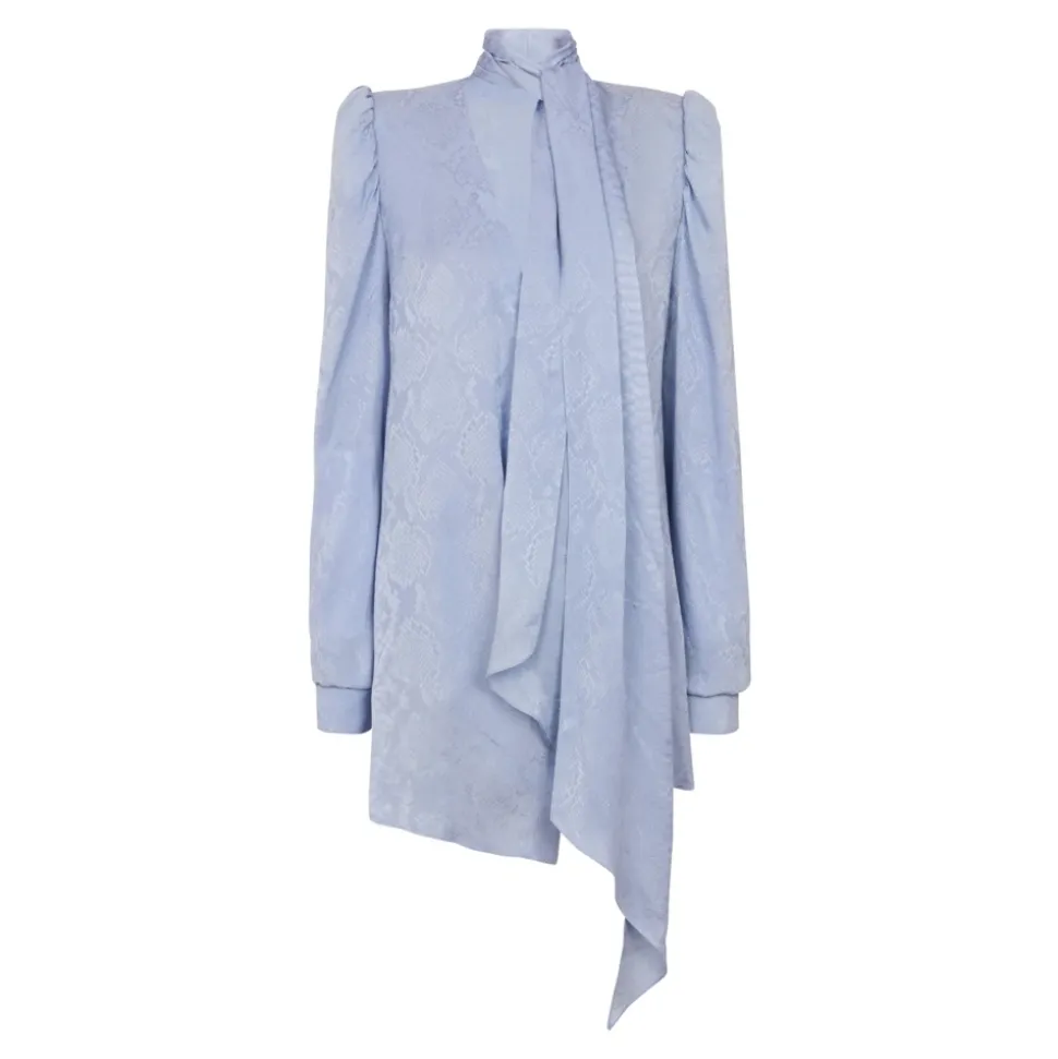 Robe à nouer en jacquard de soie motif peau de serpent