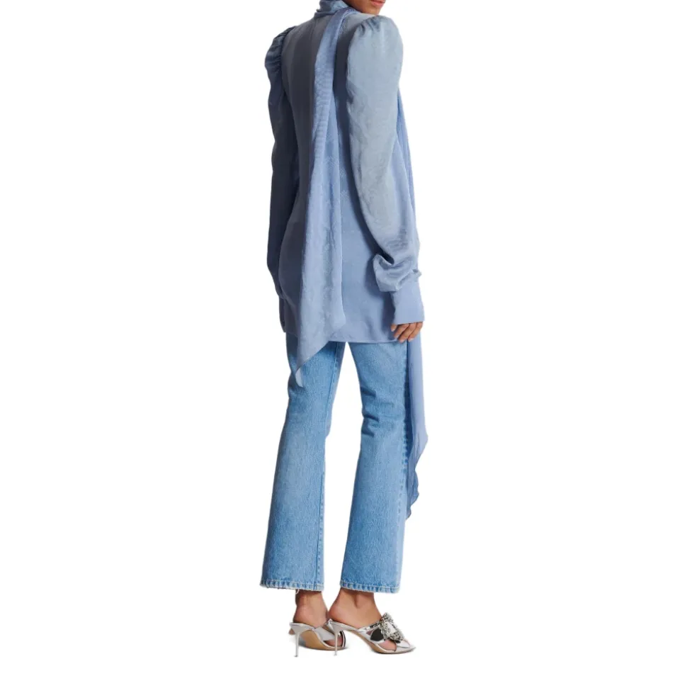 Robe à nouer en jacquard de soie motif peau de serpent