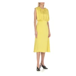 Robe Verte Sans Manches Drapée