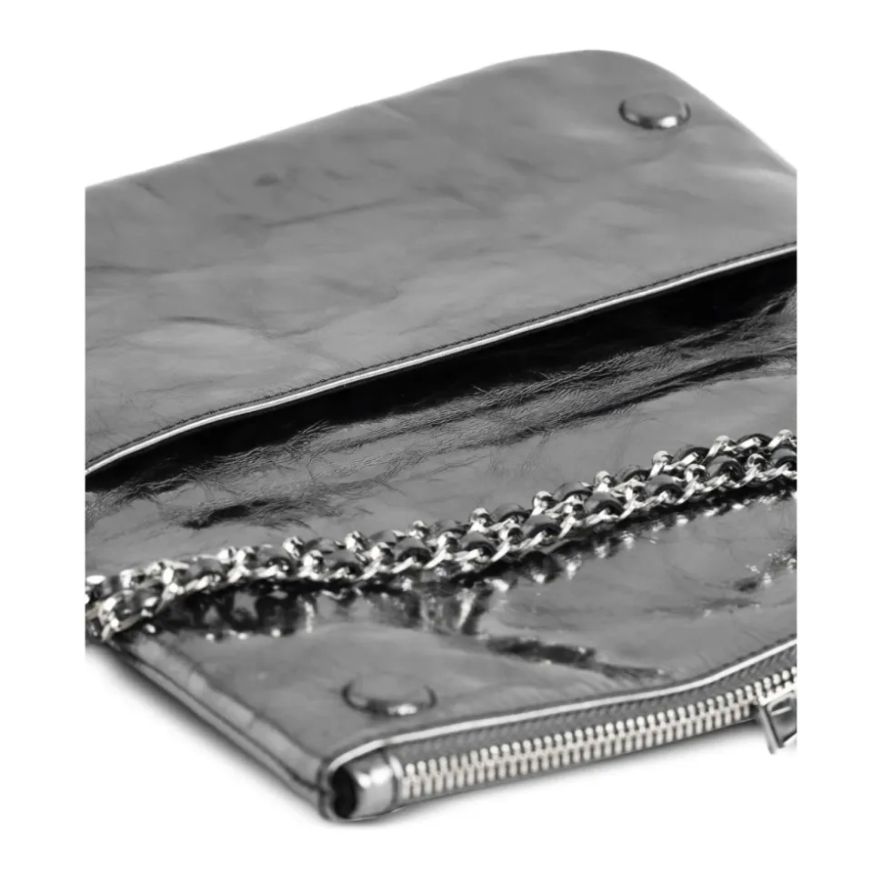 Rock Metallic Leather Clutch