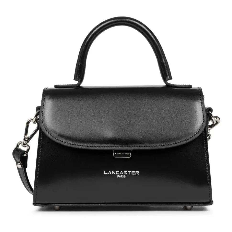Sac bandoulière en cuir noir avec rabat