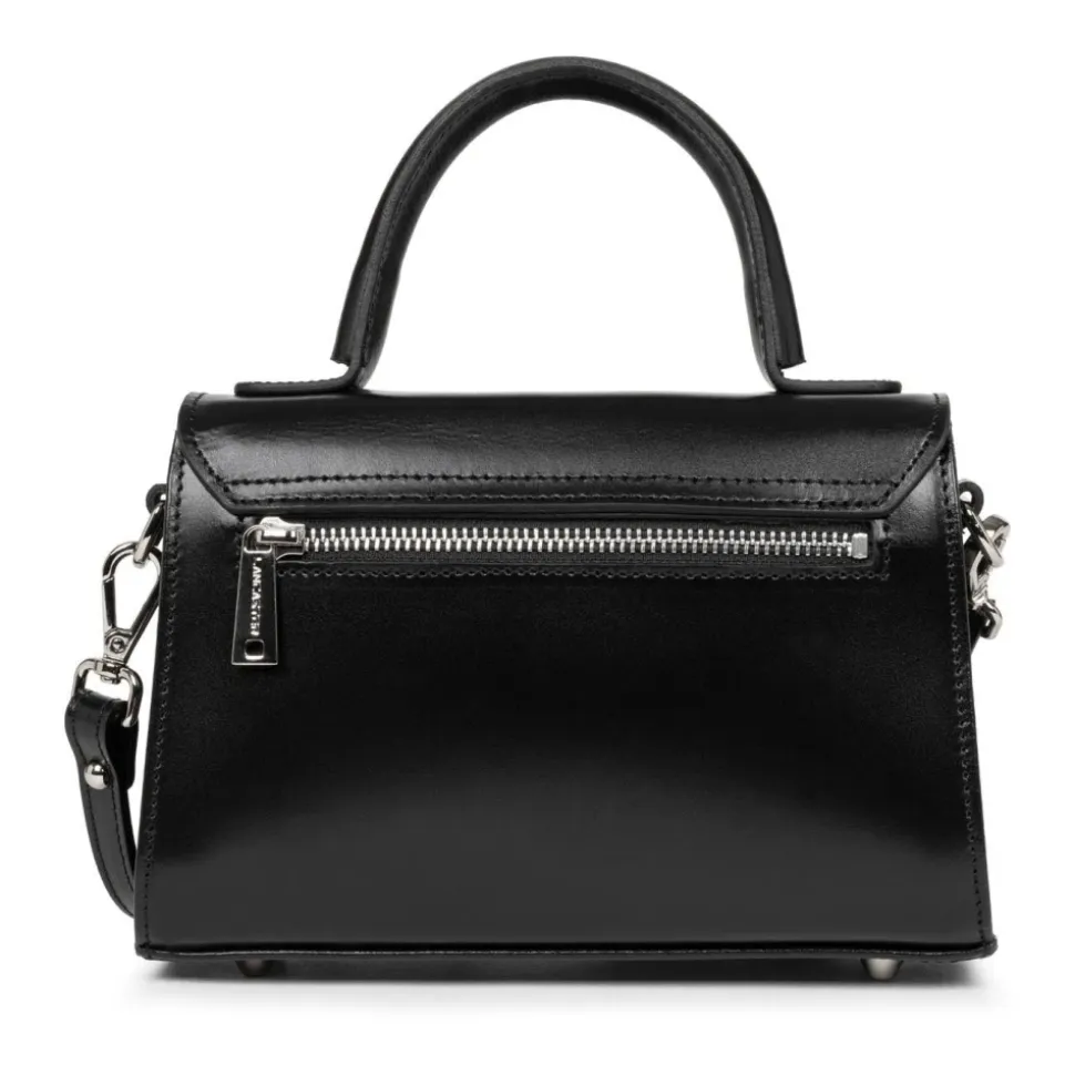 Sac bandoulière en cuir noir avec rabat