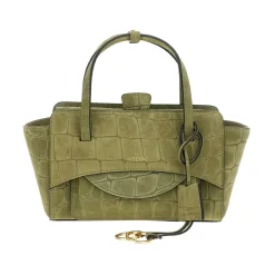 Sac bandoulière en daim effet croco