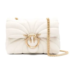 Sac à bandoulière matelassé en cuir avec chaîne