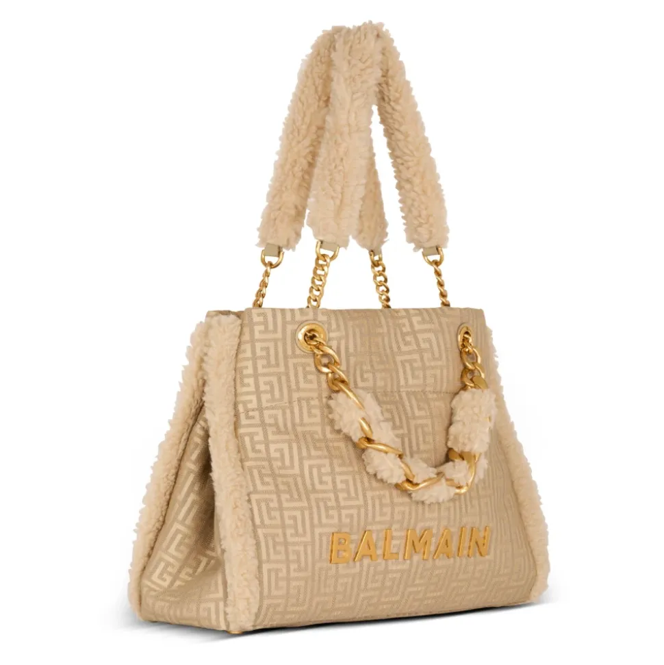 Sac cabas souple 1945 en jacquard et sherling