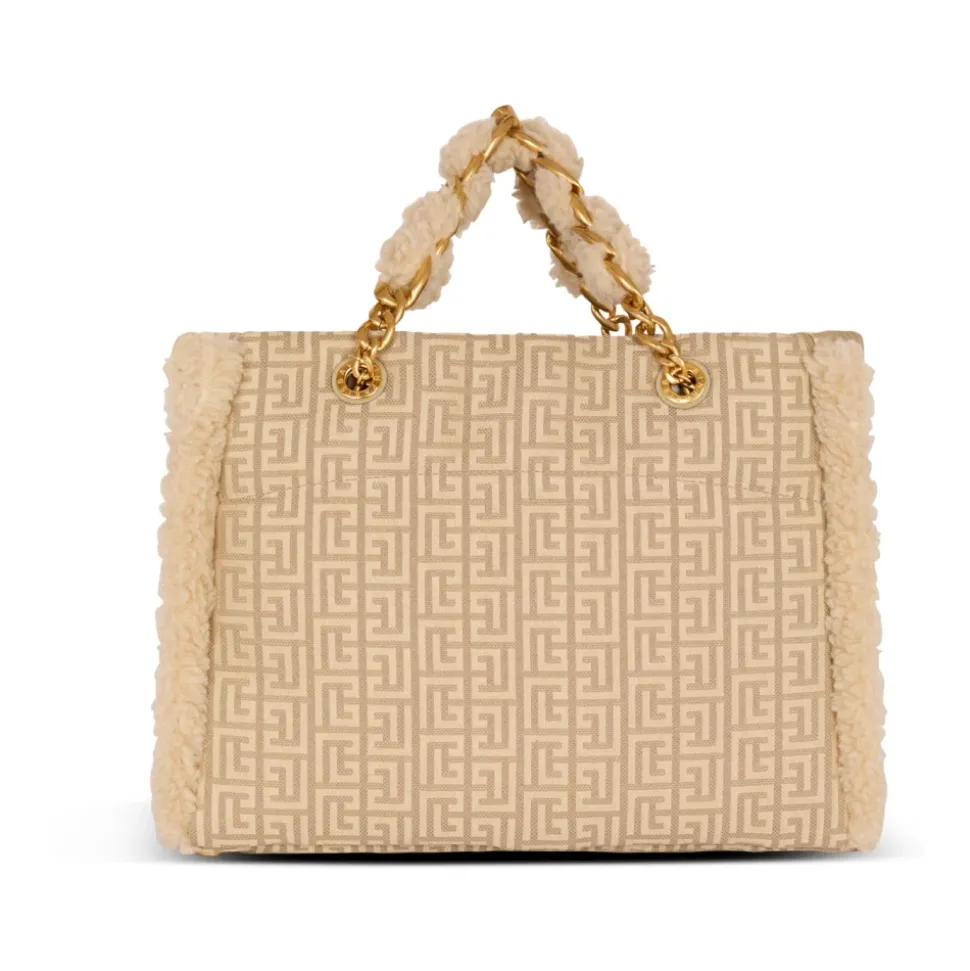 Sac cabas souple 1945 en jacquard et sherling