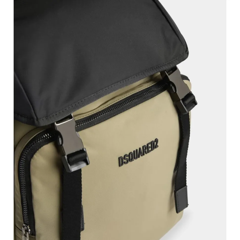 Sac à dos bicolore avec cordon de serrage ajustable et poches zippées