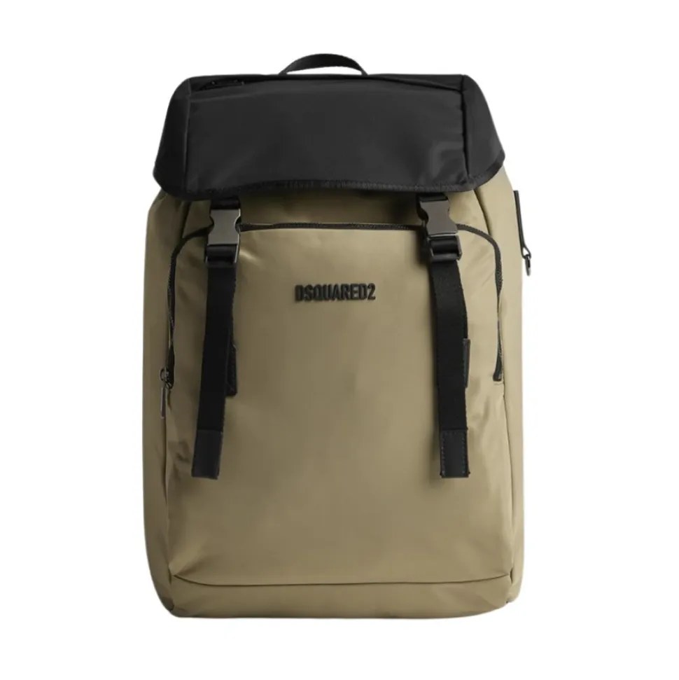 Sac à dos bicolore avec cordon de serrage ajustable et poches zippées