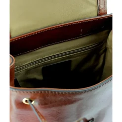 Sac à dos en cuir marron Unisexe