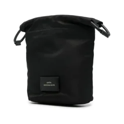 Sac en Nylon Noir avec Patch Yeux et Cordon
