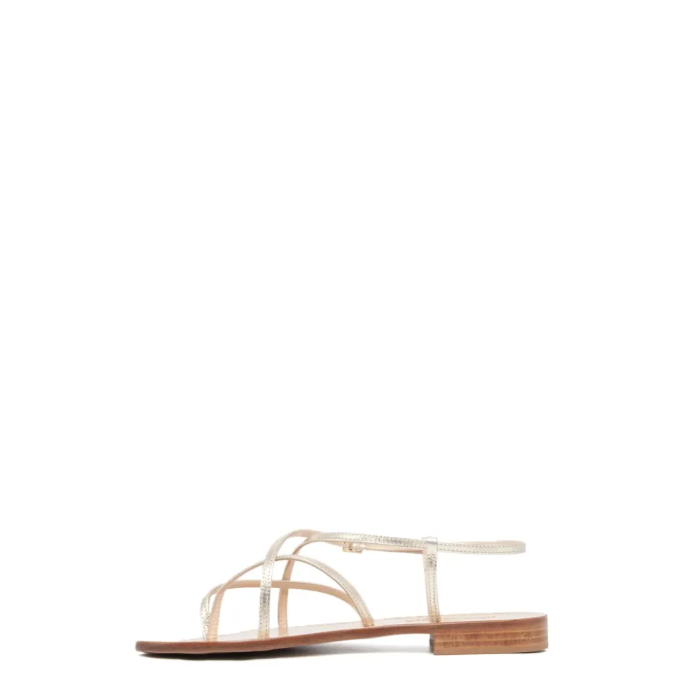 Sandale à bride en cuir laminé
