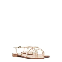 Sandale à bride en cuir laminé