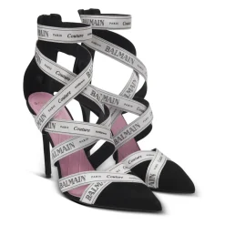 Sandales Couture en cuir suédé à motif Ruban