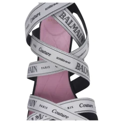 Sandales Couture en cuir suédé à motif Ruban