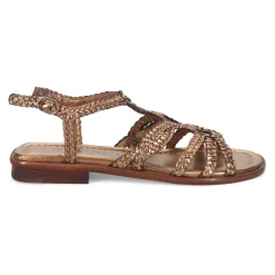 Sandales en Cuir Platine avec Boucle de Cheville