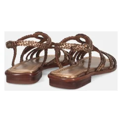 Sandales en Cuir Platine avec Boucle de Cheville
