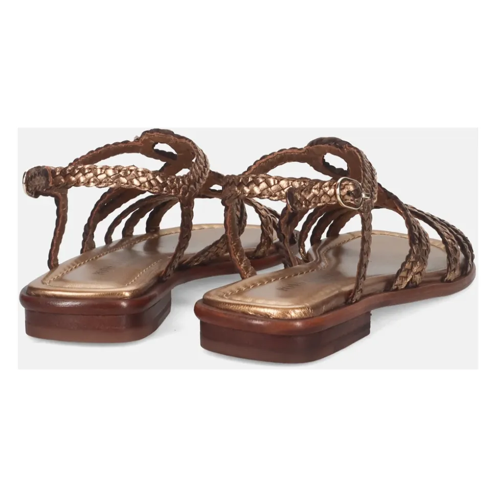 Sandales en Cuir Platine avec Boucle de Cheville