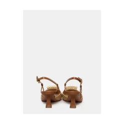 Sandale Slingback en raphia et cuir