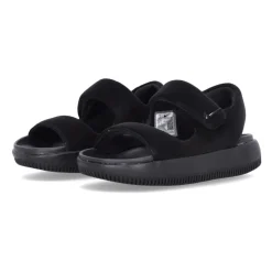 Sandales plates en caoutchouc noir, design ergonomique