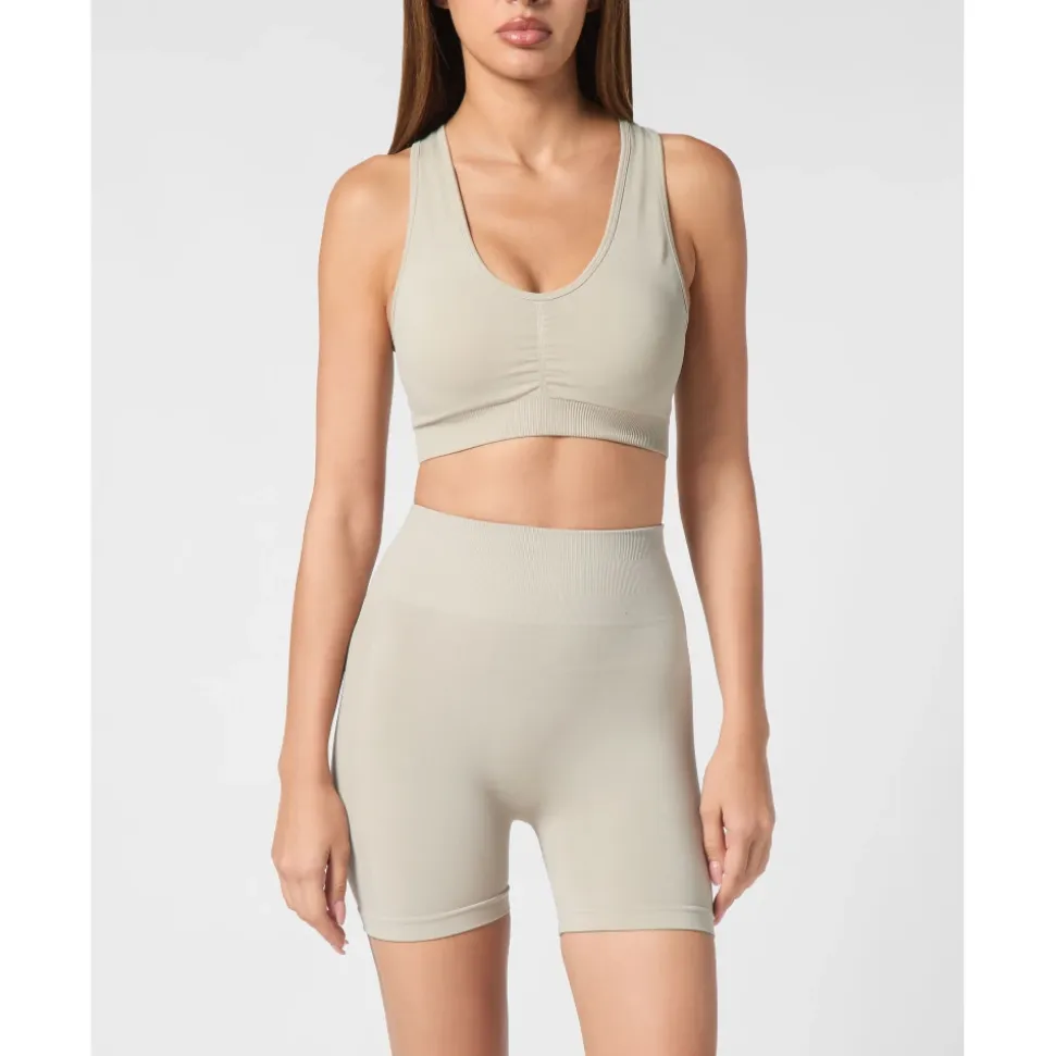 Seamless Wide Straps Sport Bra Logo
