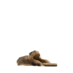 Shearling and Suede Slippers