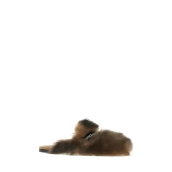 Shearling and Suede Slippers