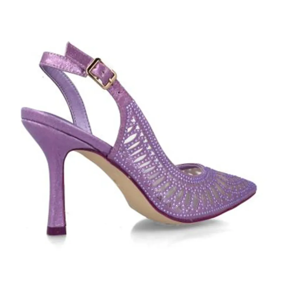 Slingback en tulle et strass