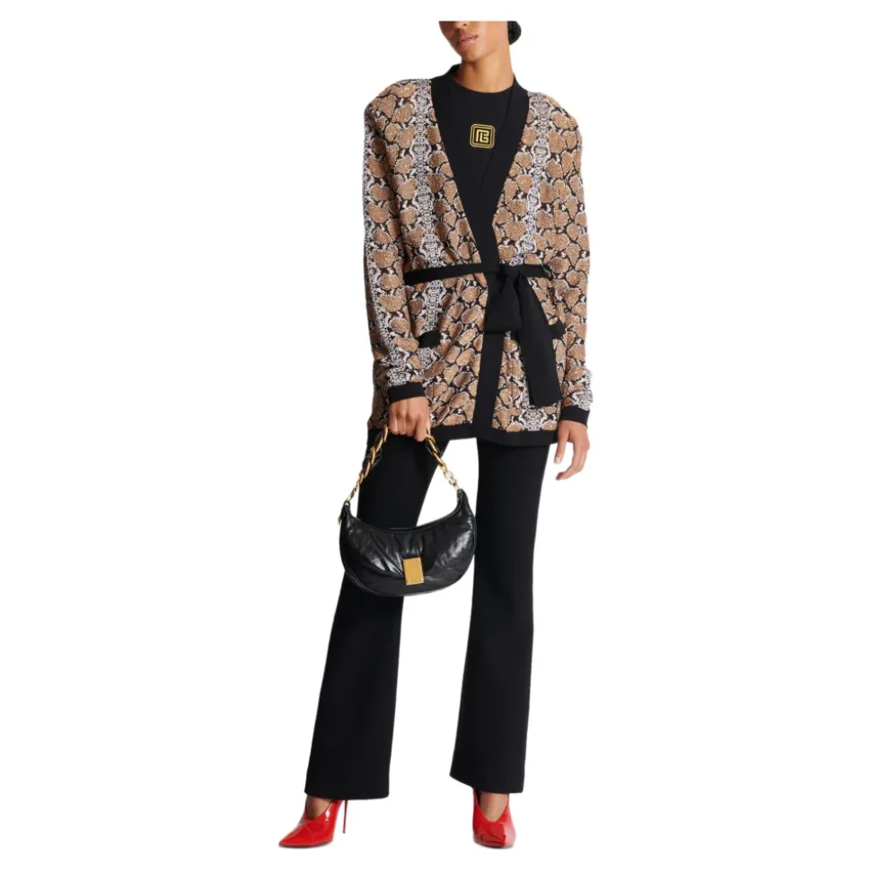 Snake Pattern Knit Cardigan