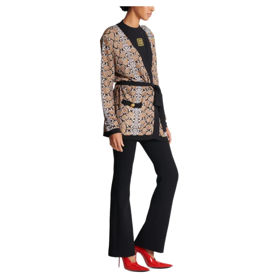 Snake Pattern Knit Cardigan