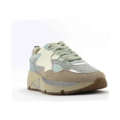 Sneaker in camoscio pelle e tessuto