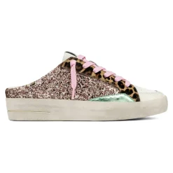 Sneaker Multicolor à Paillettes avec Détails Léopard